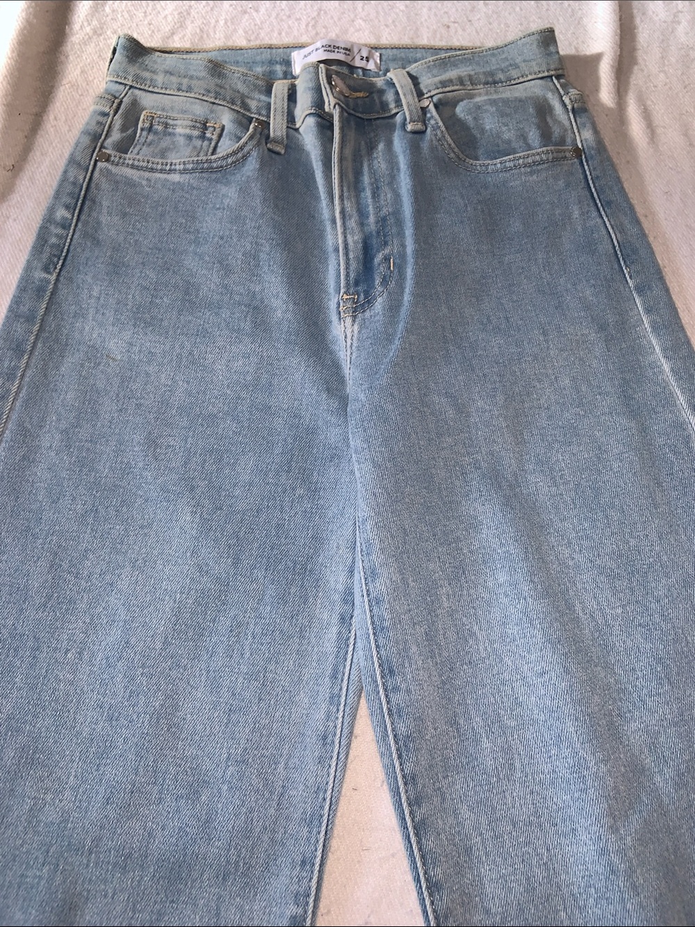 Just Black Denim Light blue Wash Wide Leg Jeans size 25 USA-MADE